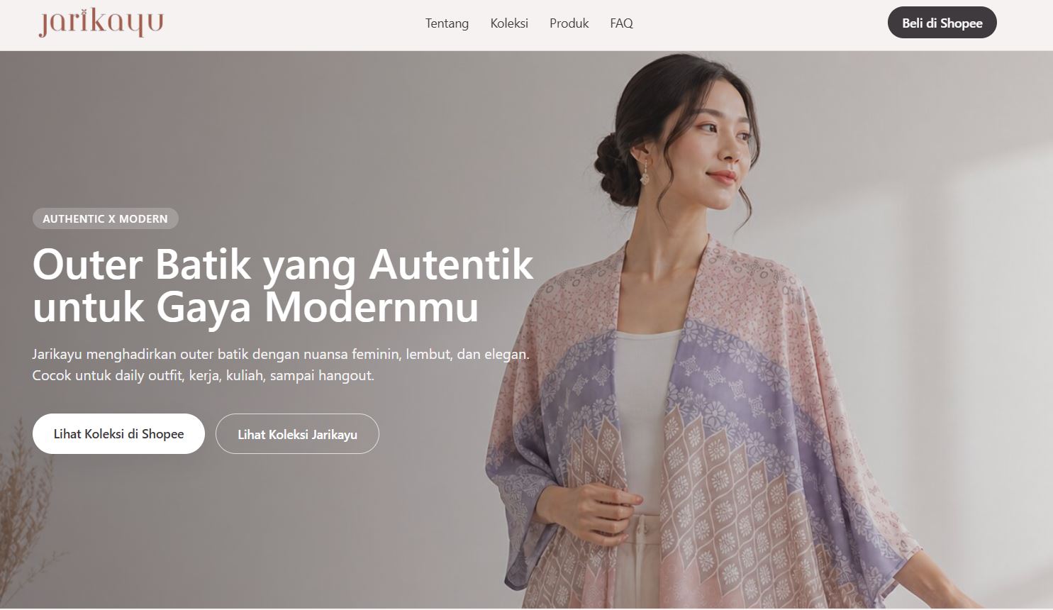 Contoh website brand fashion